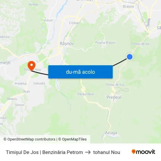 Harta de Timișul De Jos | Benzinăria Petrom către tohanul Nou