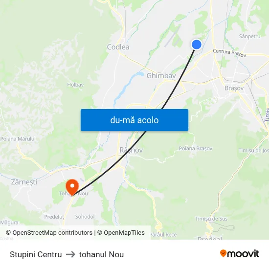 Harta de Stupini Centru către tohanul Nou