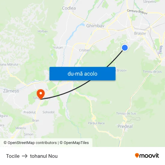 Harta de Tocile către tohanul Nou