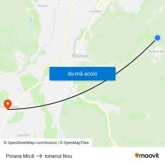 Harta de Poiana Mică către tohanul Nou