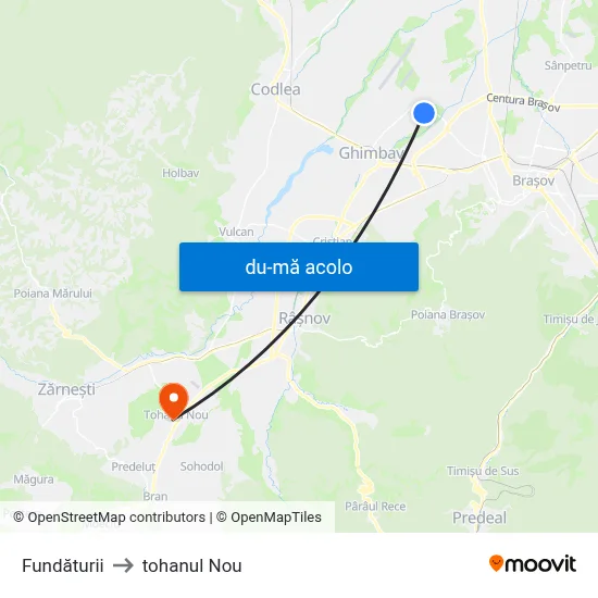 Harta de Fundăturii către tohanul Nou