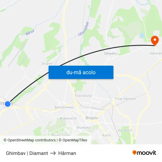 Harta de Ghimbav | Diamant către Hărman