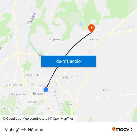 Harta de Vlahuță către Hărman