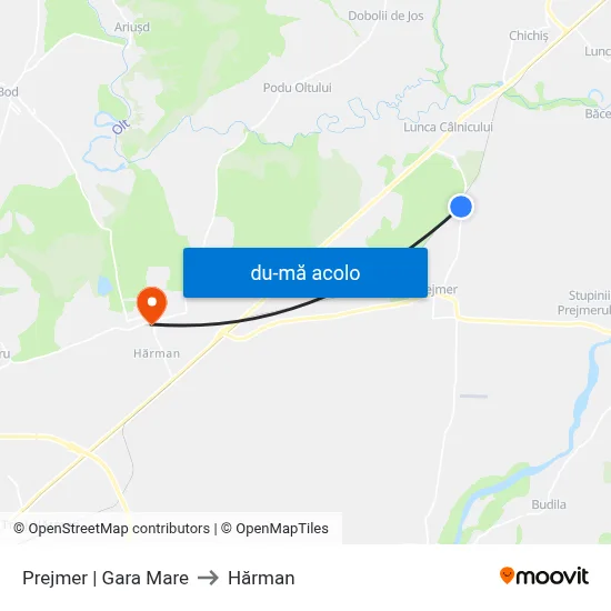 Harta de Prejmer | Gara Mare către Hărman