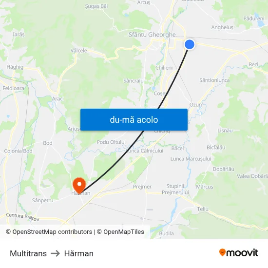 Harta de Multitrans către Hărman