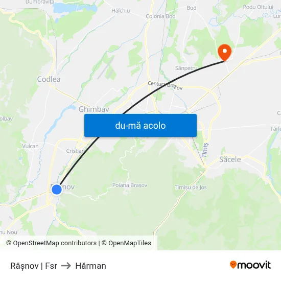 Harta de Râșnov | Fsr către Hărman