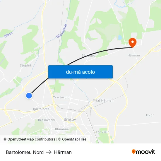 Harta de Bartolomeu Nord către Hărman