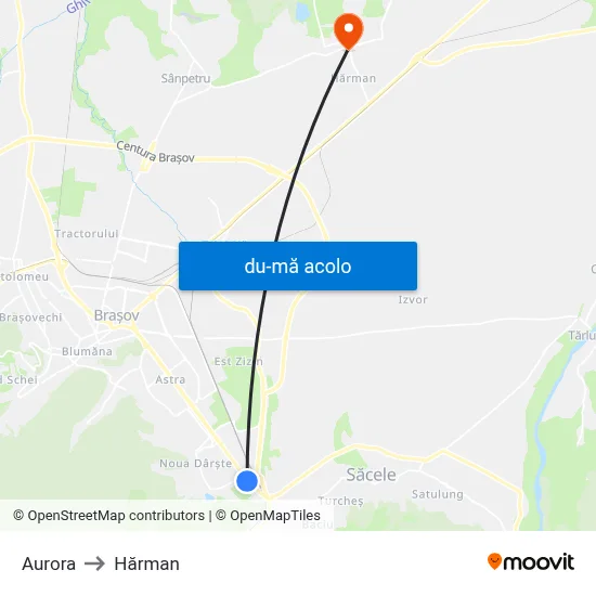 Harta de Aurora către Hărman