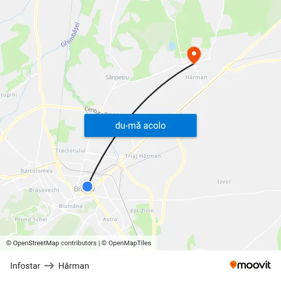 Harta de Infostar către Hărman