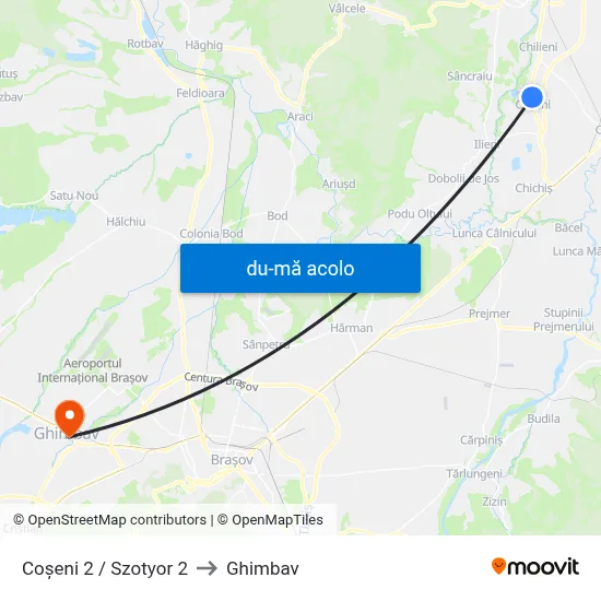 Harta de Coșeni 2 / Szotyor 2 către Ghimbav