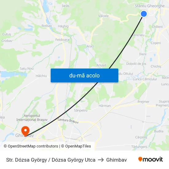 Harta de Str. Dózsa György / Dózsa György Utca către Ghimbav