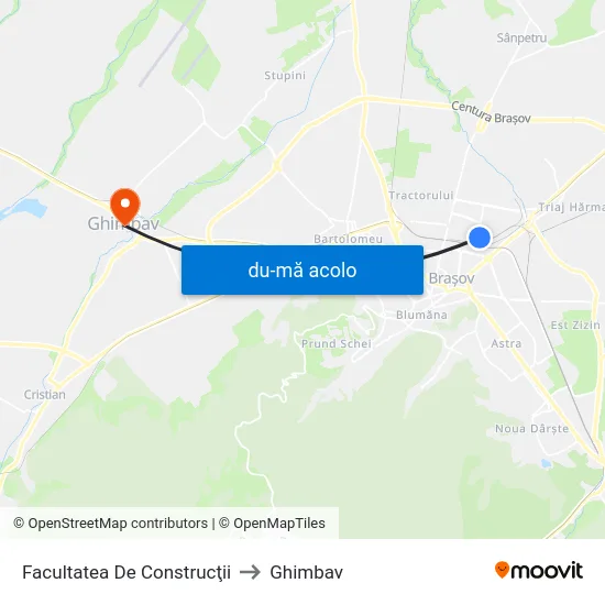 Harta de Facultatea De Construcţii către Ghimbav