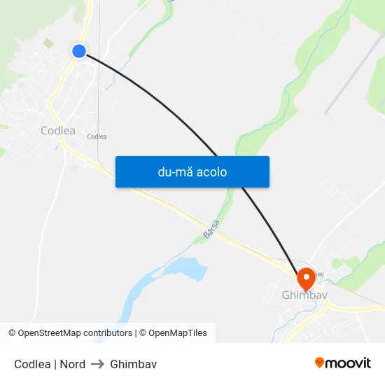 Harta de Codlea | Nord către Ghimbav