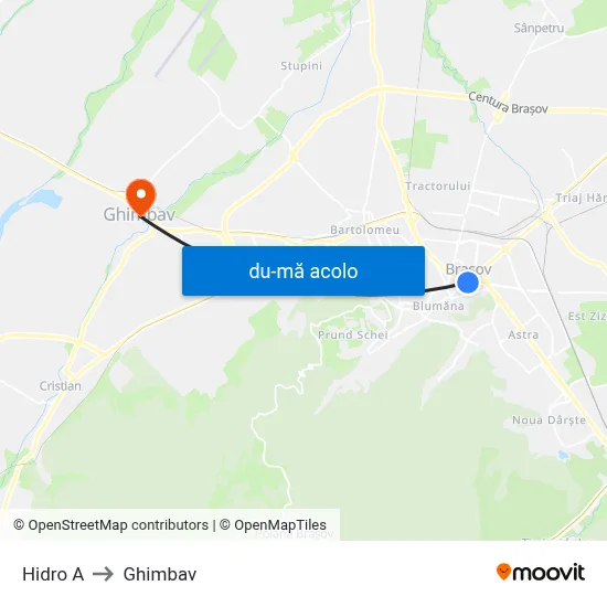 Harta de Hidro A către Ghimbav