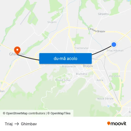 Harta de Triaj către Ghimbav