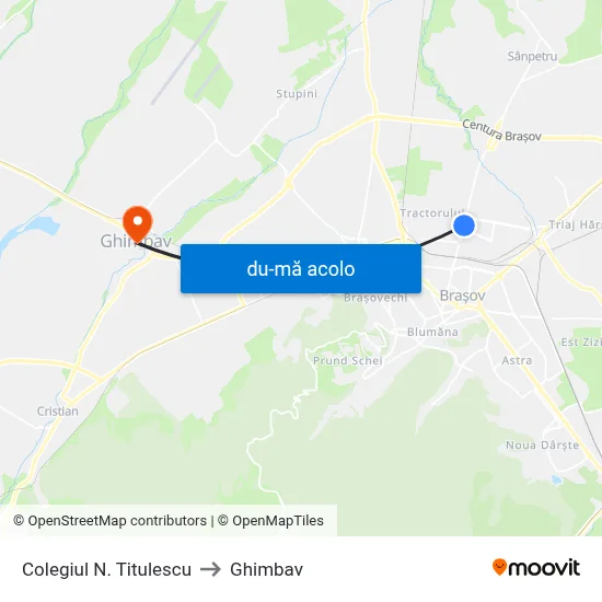 Harta de Colegiul N. Titulescu către Ghimbav