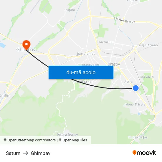 Harta de Saturn către Ghimbav