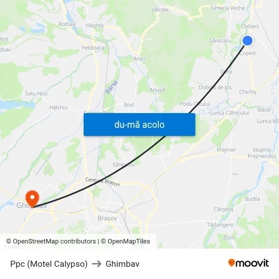 Harta de Ppc (Motel Calypso) către Ghimbav