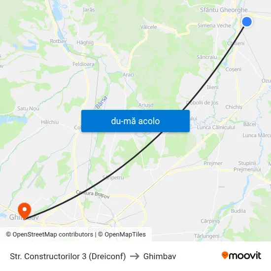 Harta de Str. Constructorilor 3 (Dreiconf) către Ghimbav