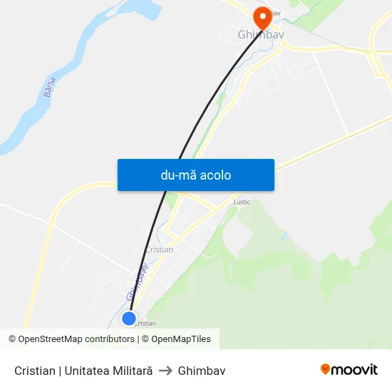 Harta de Cristian | Unitatea Militară către Ghimbav