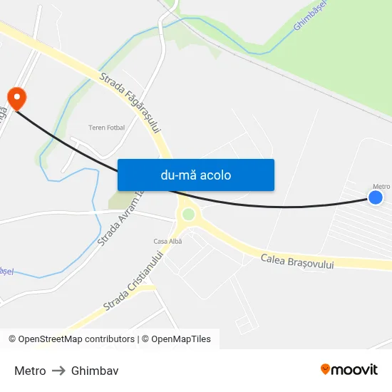 Harta de Metro către Ghimbav