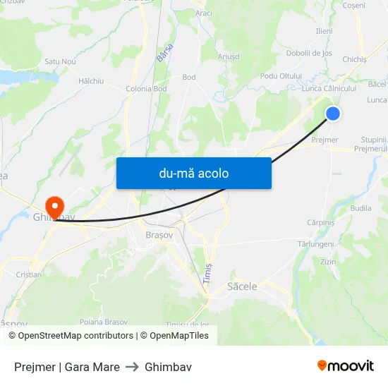 Harta de Prejmer | Gara Mare către Ghimbav