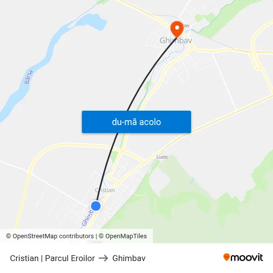 Harta de Cristian | Parcul Eroilor către Ghimbav