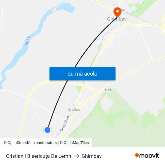 Harta de Cristian | Bisericuța De Lemn către Ghimbav