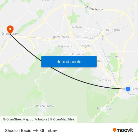 Harta de Săcele | Baciu către Ghimbav