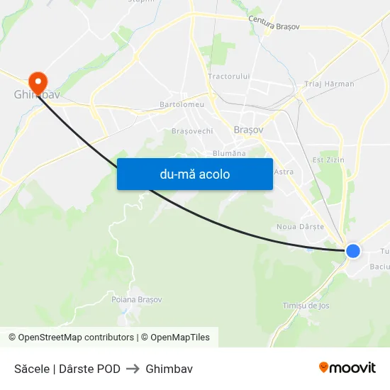 Harta de Săcele | Dârste POD către Ghimbav
