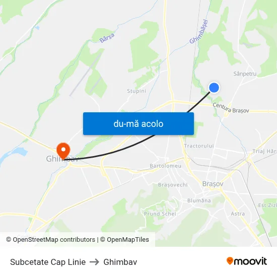 Harta de Subcetate Cap Linie către Ghimbav