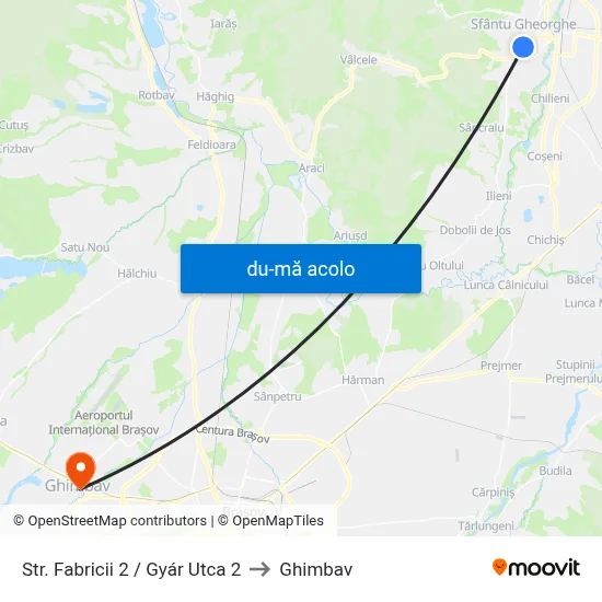 Harta de Str. Fabricii 2 / Gyár Utca 2 către Ghimbav