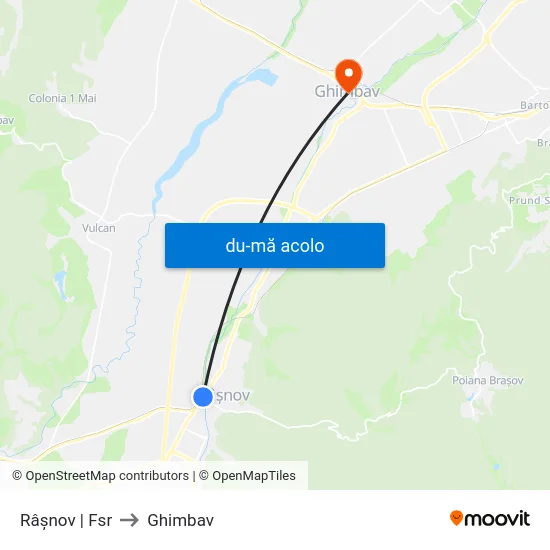 Harta de Râșnov | Fsr către Ghimbav