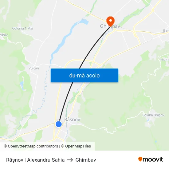 Harta de Râșnov | Alexandru Sahia către Ghimbav