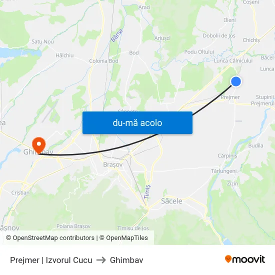 Harta de Prejmer | Izvorul Cucu către Ghimbav
