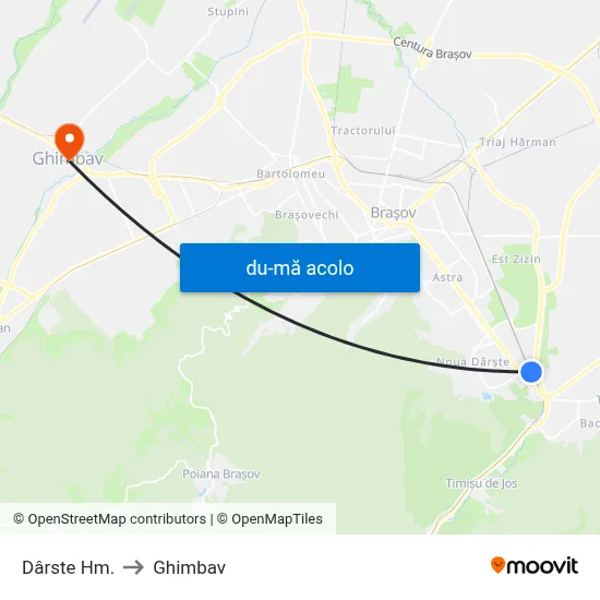 Harta de Dârste Hm. către Ghimbav