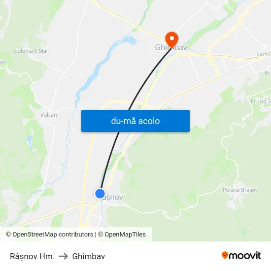 Harta de Râşnov Hm. către Ghimbav