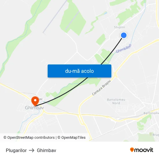 Harta de Plugarilor către Ghimbav