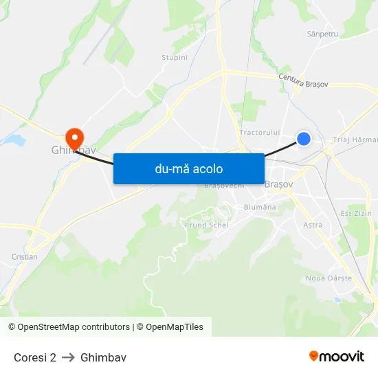 Harta de Coresi 2 către Ghimbav