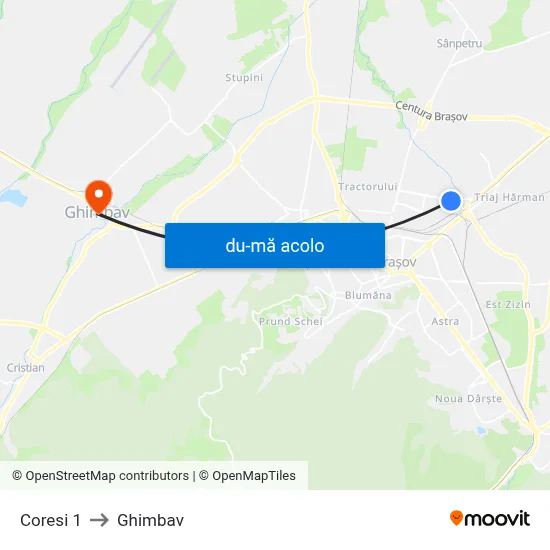 Harta de Coresi 1 către Ghimbav