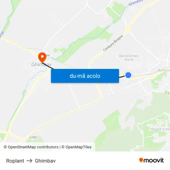 Harta de Roplant către Ghimbav