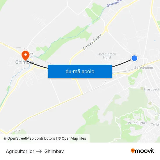 Harta de Agricultorilor către Ghimbav