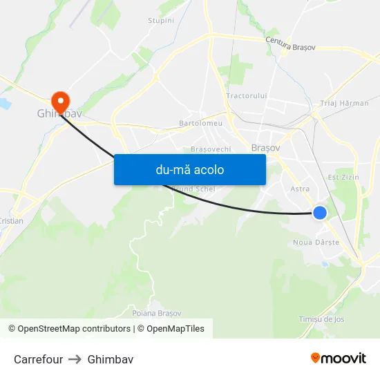 Harta de Carrefour către Ghimbav