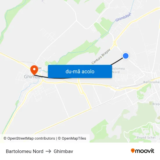 Harta de Bartolomeu Nord către Ghimbav