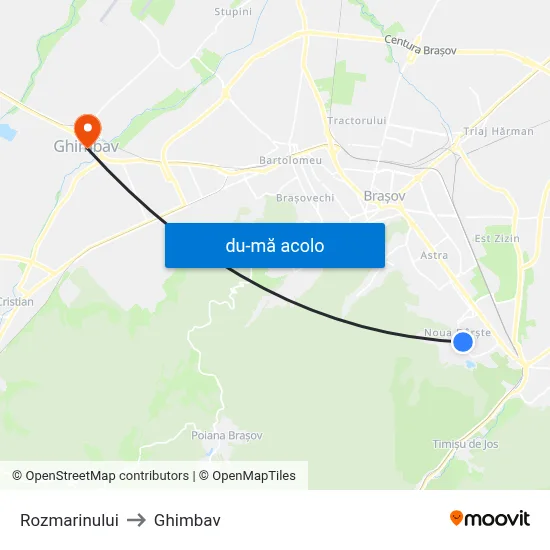 Harta de Rozmarinului către Ghimbav