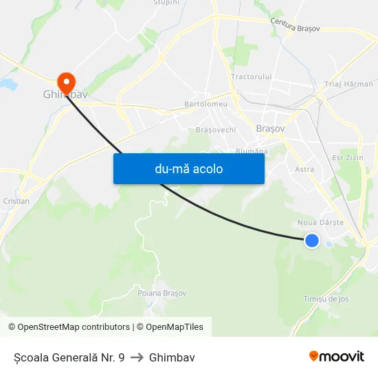 Harta de Școala Generală Nr. 9 către Ghimbav