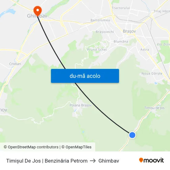 Harta de Timișul De Jos | Benzinăria Petrom către Ghimbav