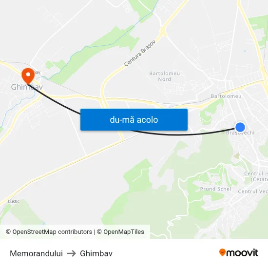 Harta de Memorandului către Ghimbav