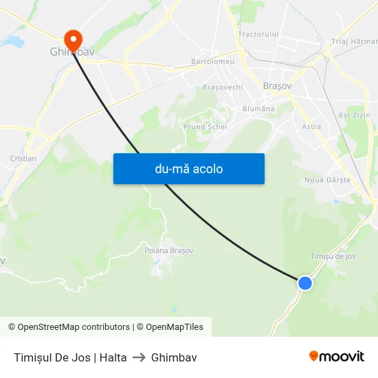 Harta de Timișul De Jos | Halta către Ghimbav