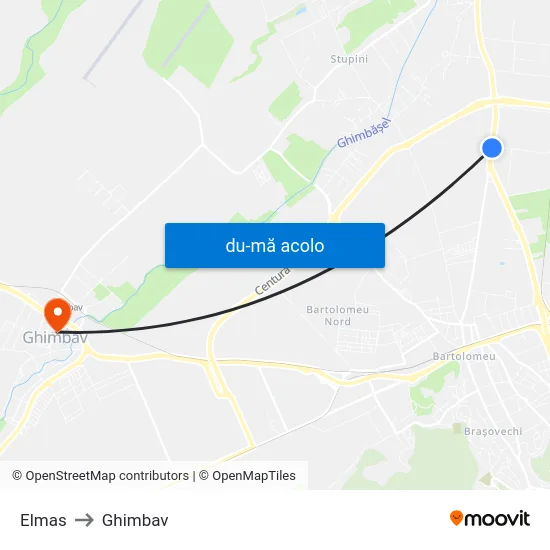 Harta de Elmas către Ghimbav